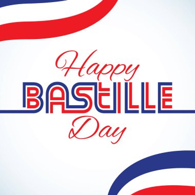 Mutlu Bastille Günü tipografisi