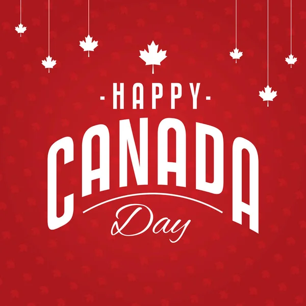 Χαρούμενη Ημέρα Του Καναδά Ιουλίου Φύλλα Σφενδάμου Κρεμασμένα — Διανυσματικό Αρχείο