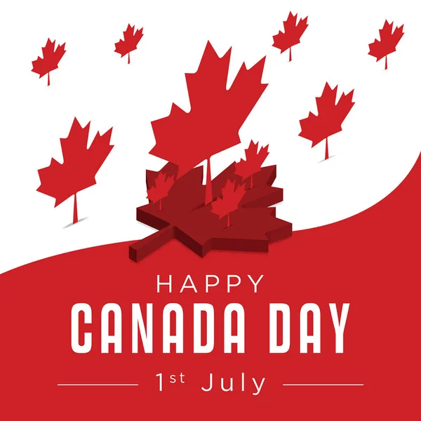 Χαρούμενη Ιουλίου Ημέρα Καναδά — Διανυσματικό Αρχείο