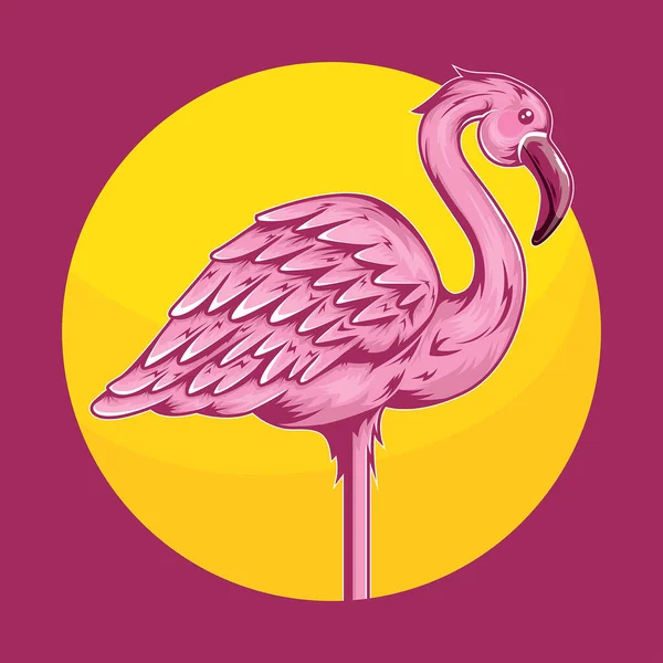 Ilustracja Ptaka Tropikalnego Flamingo — Wektor stockowy