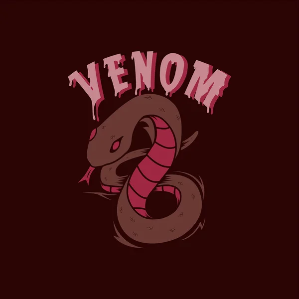 Dark Snake Venom Illustration Tshirt — Stock Vector
