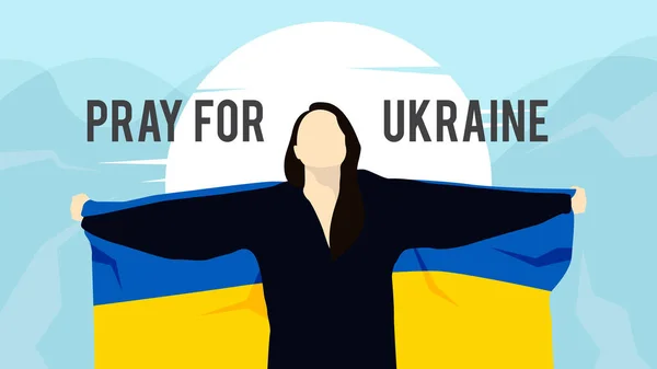 Prapray Ukraine Ukraine Flag Praying Concept Vector Illustration Pray Ukraine — Free Stock Photo