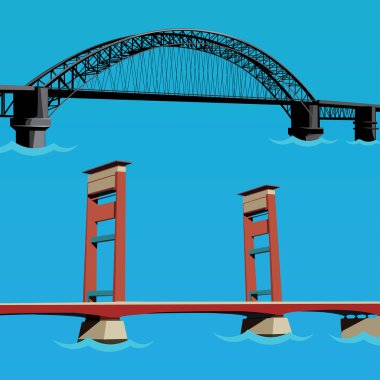 Beyaz arkaplan üzerinde izole edilmiş vektör simgesi. San Francisco, Amerika Birleşik Devletleri. Yan görüş. Düz biçim illüstrasyonu