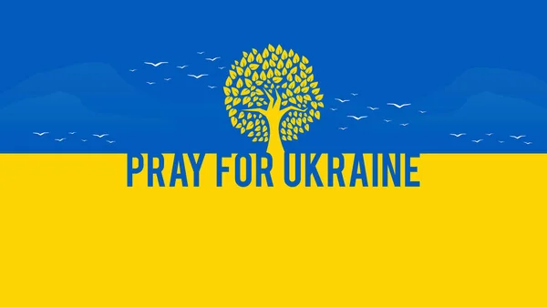 Sprijinirea Drapelului Tipografiei Ucrainei — Vector de stoc