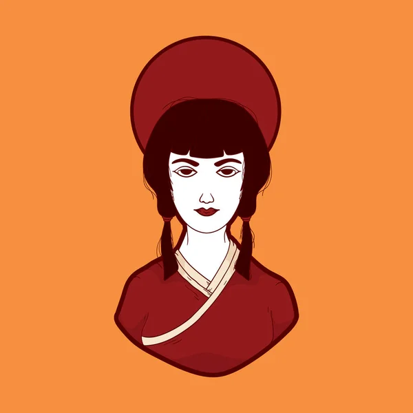 Güzel Japon kadın sanat vektörü illüstrasyonu