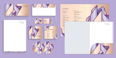 Yumuşak Mor Soyut Gelecek Üçgeni Modern Kurumsal Kimlik Sabit