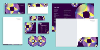 Renkli Mor Soyut Çemberler Modern Kurumsal Kimlik Durağanlığı