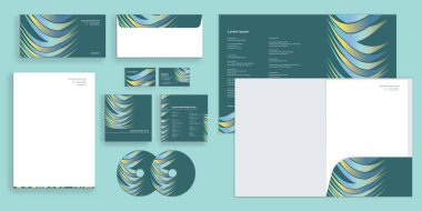 Soyut Tüy Gradyan Şekilleri Modern Kurumsal Kimlik Sabit