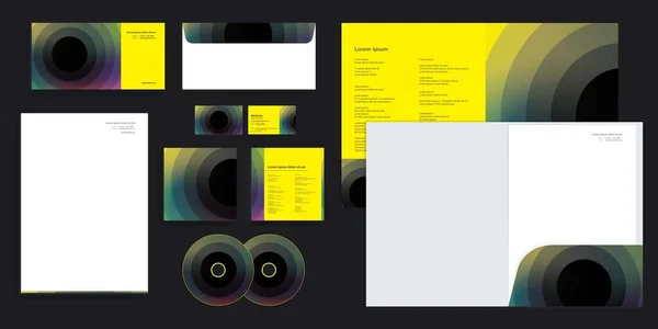 Black Hole Círculos Misturados Modern Corporate Business Identity Papelaria —  Vetores de Stock