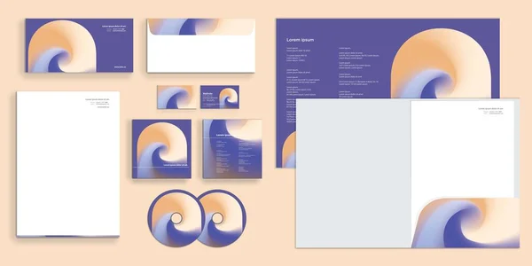 Abstrakt Curl Wave Twirl Gradient Creamy Color Corporate Business Identity — Stockový vektor