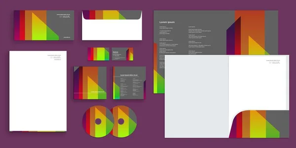 Kolorowe Mieszane Kształty Gradient Corporate Business Identity Papier Firmowy — Wektor stockowy