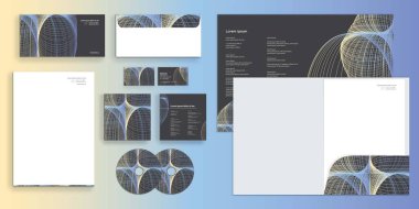 Soyut Çizgiler Karışık Dinamik Şirket Kimlik Kırtasiyesi