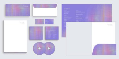 Soyut TV Arızası Etkisi Dinamik Geometrik Çizgiler Kurumsal İş Kimliği Kırtasiyesi