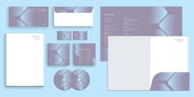 Ok Deseni Renkleri Mavi Kurumsal İş Kimliği Kırtasiyesi