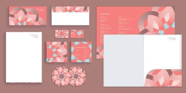 Dinamik Mandala Desenli Renk Şekilleri Kurumsal İş Kimliği Kırtasiyesi