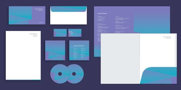 Aurora Gradient Colors Blended Corporate Business Identity Stationery — Wektor stockowy