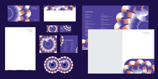 Patrón Dinámico Del Círculo Redondeado Del Mandala Holográfico Purple Corporate — Vector de stock