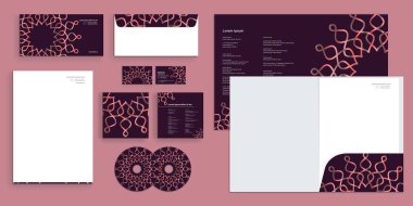 Dynamic Mandala Çevirme Hatları Yuvarlak Kurumsal Kimlik Kırtasiyesi