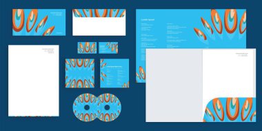 Dinamik Psikedelik Gözler Kuş Tüyleri Şirket Kimlik Kırtasiyesi