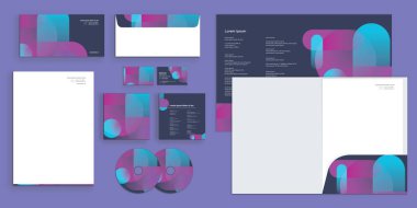 Dynamic Psychedelic Gradyan Renk Karışık Şirket Kimliği Kırtasiyesi