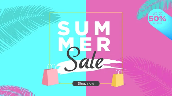 Summer Sale End Season Promotion Banner Template — Stock Vector