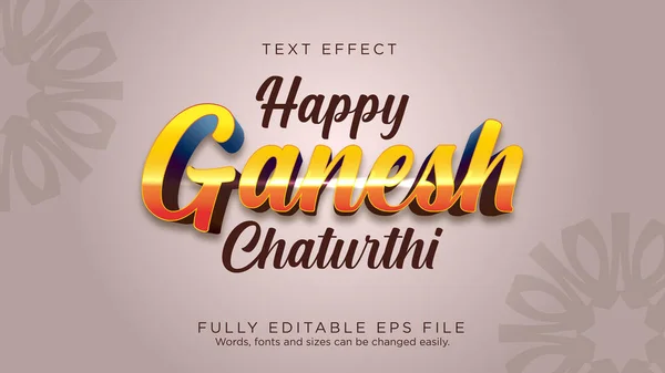 Indian Festival Ganesh Chathurthi Szövegeffektus Font Type Vektor Grafikák