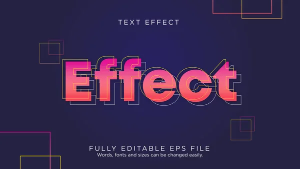 Stroke Effect Lines Gradient Text Effect Font Type — Stock Vector