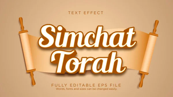 Simchat Torah Scroll Bible Text Effect Betűtípus Type Template Jogdíjmentes Stock Vektorok