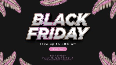 Kara Cuma Metin Satış Efekti Yazı Tipi Doğa Arkaplanı