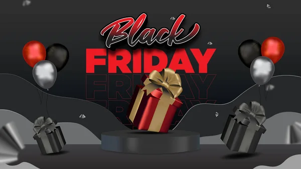 Black Friday Text Effect Font Type Banner Vector Background — Stock Vector