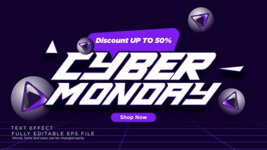 Yüksek Teknoloji Geleceği Retro Siber Pazartesi Metin Efekti Yazı Tipi