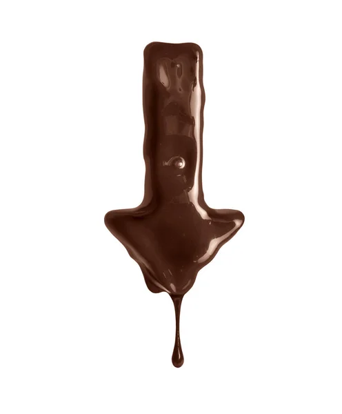 Падіння Крапель Шоколадної Стріли Ізольовано Білому Тлі — стокове фото