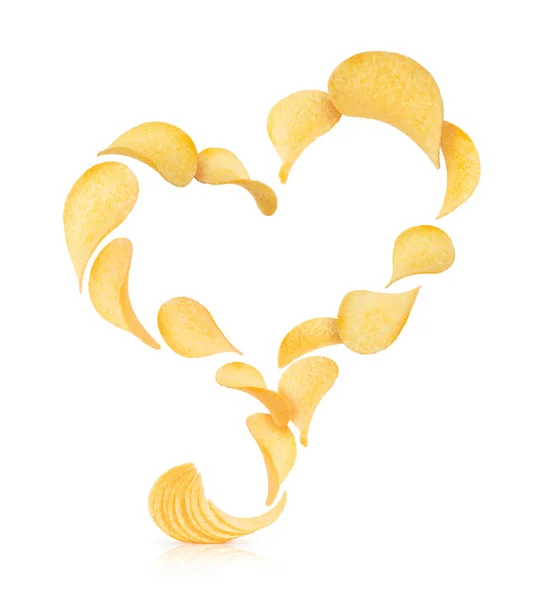 Batatas Fritas Forma Coração — Fotografia de Stock
