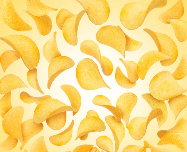 Batatas Fritas Voando Aleatoriamente — Fotografia de Stock