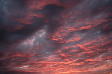Beautiful cloudy sky at sunset. Abstract nature background