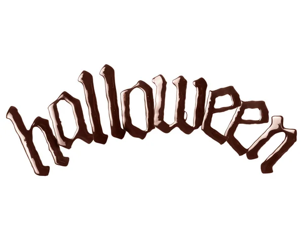 Nápis Halloween Gotickém Stylu Vyroben Roztavené Čokolády — Stock fotografie
