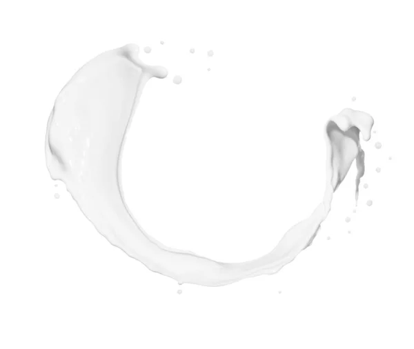 Молоко Або Кремові Бризки Повітрі Крупним Планом Ізольовані Білому Тлі — стокове фото