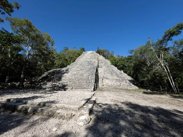 Den Berömda Pyramiden Maya Staden Coba Mitt Djungeln Mexiko Där — Stockfoto