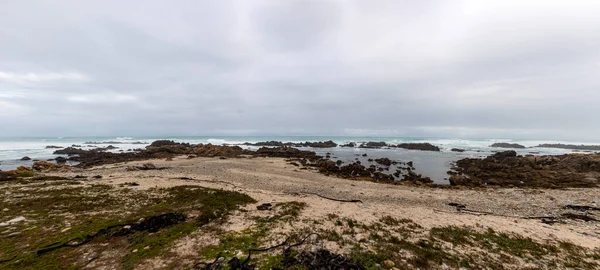 Panoramic View Coastline Cape Agulhas South Africa Place Divides Two — ストック写真