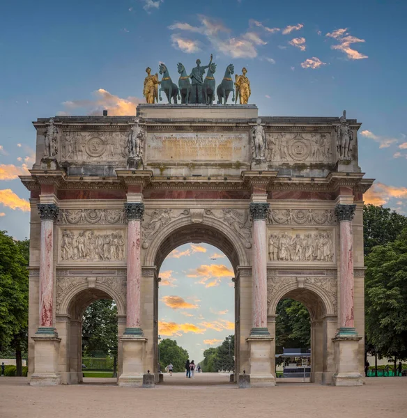 Triumphal Arch Carousel City Paris France Located Square Carousel Parisian — 图库照片