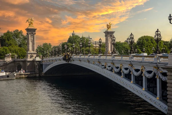 Alexander Iii Bridge Seine River Paris Most Beautiful Parisian City — Stock fotografie