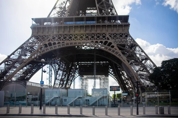 Base Eiffel Tower Seen Its Base Next Seine River Paris — Foto Stock