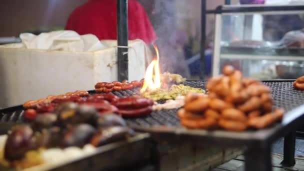 Food Grilling Street Moroccan Town Beni Melal Making Snacks Street — Vídeo de Stock