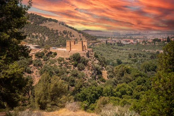 Kasbah Castle Middle Atlas Tadla Plain Morocco Protecting Overlooking Moroccan — Stock Photo, Image