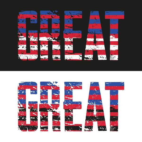 Büyük Amerikan Bayrağı Vatansever Vektörü