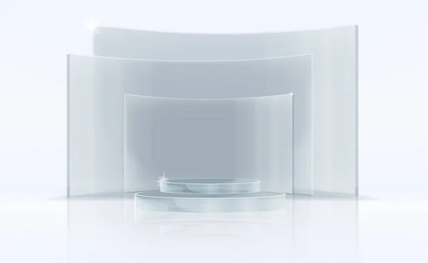 Concept Vector Shape Product Display Presentation Podium Transparente Com Sombra — Vetor de Stock