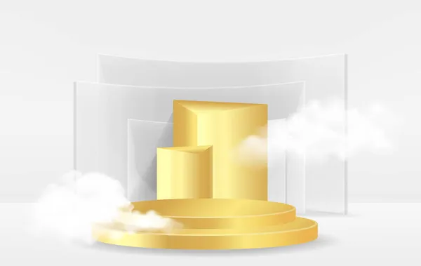 Kozmetik moda ürünleri için 3 boyutlu kutu küp podyumları hazırlayan geometrik biçimlere sahip sahne