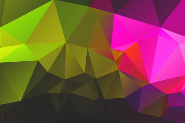 Abstract Triangulation Geometric Green Pink Background — Stockvector