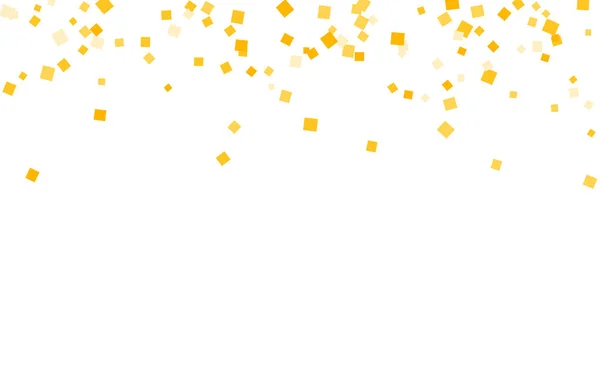 Stylish Gold Square Confetti Tinsels Falling White Luxurious Confetti Fall — Stock Vector