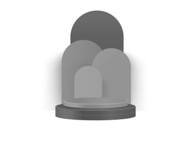 Ürün sunumu için kozmetik moda ürünü için boş vitrin